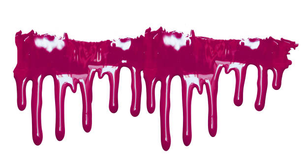istock Colorful paint dripping isolated on white 1442473204