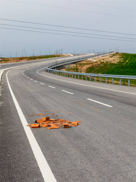 istock Blank danger road destination sign on motorway 1442473829