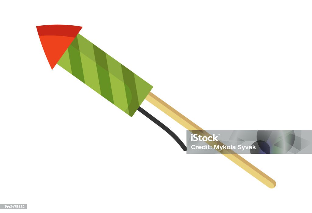 Firecracker Rockets Thrust Firecracker Rocket Party Celebration Element Vector Illustration Stock ...