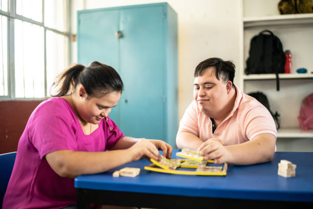 istock Special needs students playing with didactic toys in the classroom at school 1442475941