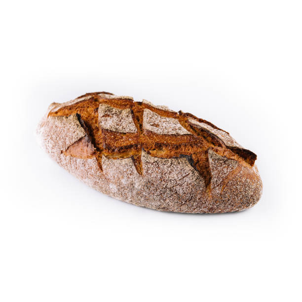 istock Traditional round rye bread isolated on white background 1442476587