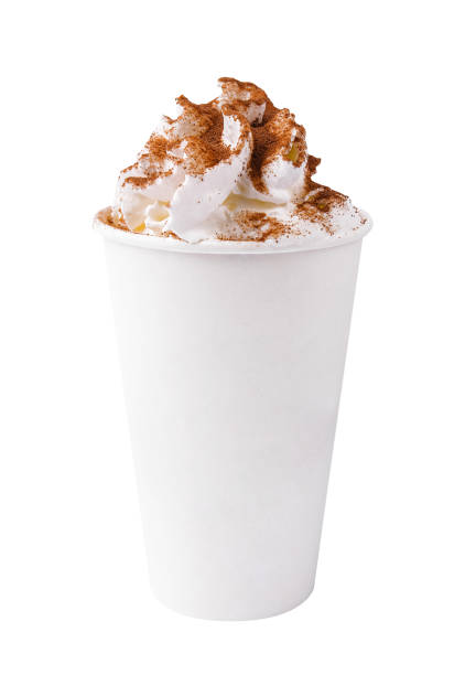 istock Latte coffee with whipped cream isolated 1442476613