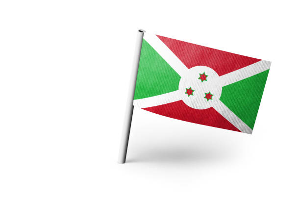 Burundi flag fabric cotton material wide flag wallpaper, Textured national flag of Burundi for graphic and web design purposes.