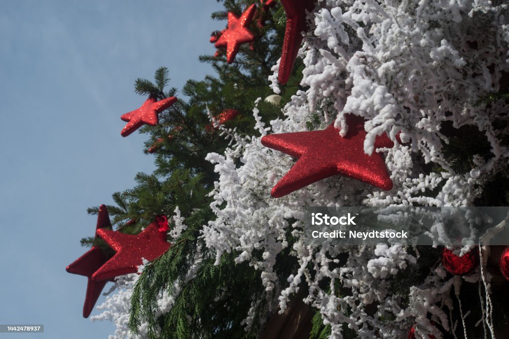 Dekorasi Natal Alam Dekorasi Natal Di Jalan Foto Stok - Unduh Gambar Sekarang - Alam, Baru - Kondisi, Bentuk bintang - iStock