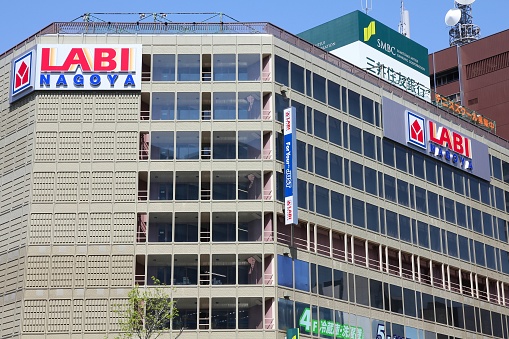 Labi electronics store in Nagoya, Japan. Yamada Denki Labi is a popular electronics retail company in Japan.