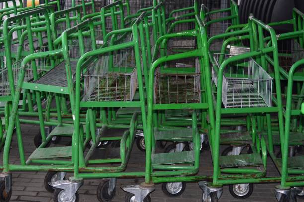 trolleys in the supermarket