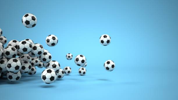 istock Classic Footballs Blue Background 1442482408