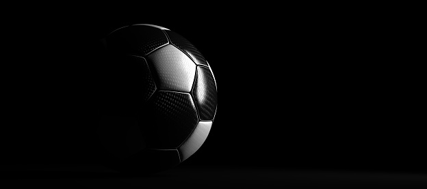 Classic football on a black background