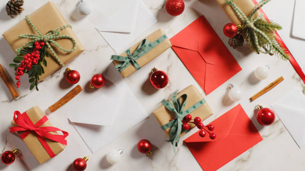 istock Gift box and letters for Christmas Day 1442482844