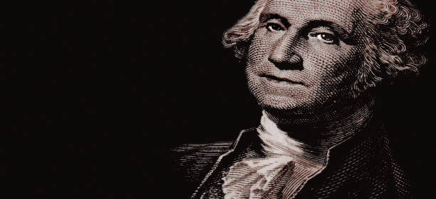istock George Washington black and white illustrative sketch. 1442484467