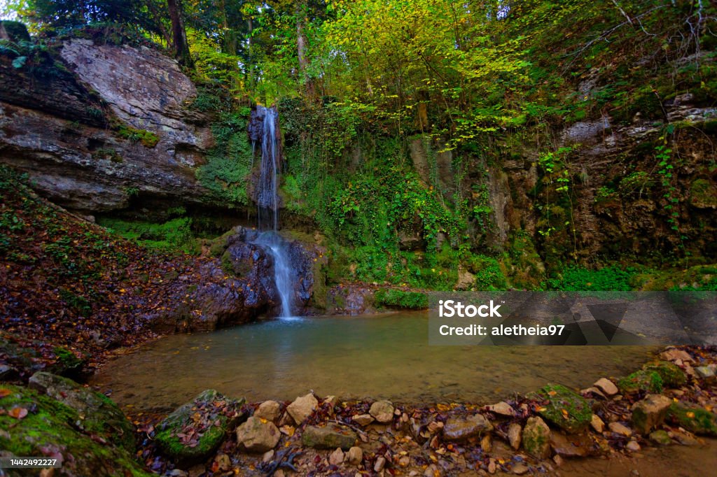 Waterfall in Linn, Canton of Aargau, Switzerland Aargau Canton Stock Photo
