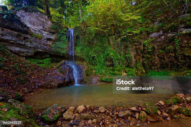 Waterfall In Linn Canton Of Aargau Switzerland Stock Photo - Download Image Now - Aargau Canton, Beauty In Nature, Calm Water