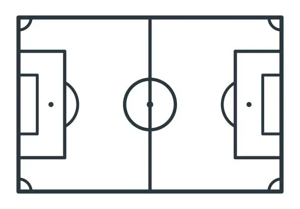 Vector illustration of Flat soccer or football playing field