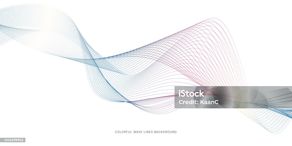 Wave Lines Color Colorful Wave Lines On White Background Multi Colored Curved Wavy Lines ...