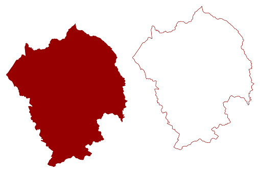 Staffordshire Moorlands Nonmetropolitan District Map Vector Scribble
