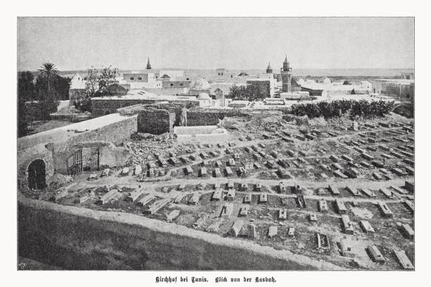 istock A cemetery of Tunis, Tunisia, halftone print, published in 1899 1442502064