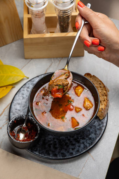 istock delicious soup prepared in the restaurant by the chef 1442502593
