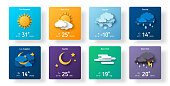 istock Weather forecast widget icon set 1442507354