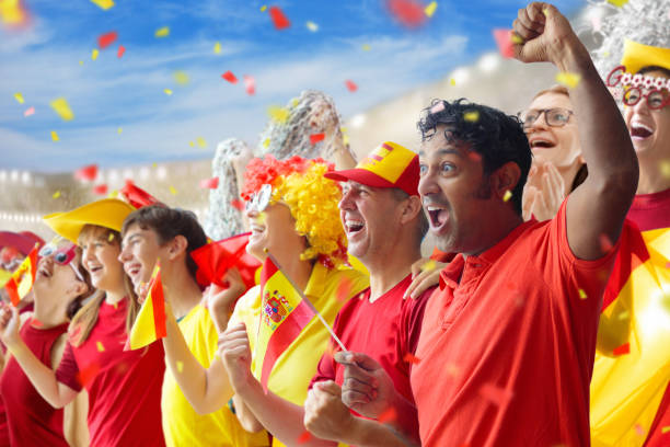 istock Spain football team supporter on stadium. 1442510137