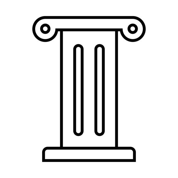 illustrazioni stock, clip art, cartoni animati e icone di tendenza di icona del pilastro di un tempio greco. vettore. - natural column