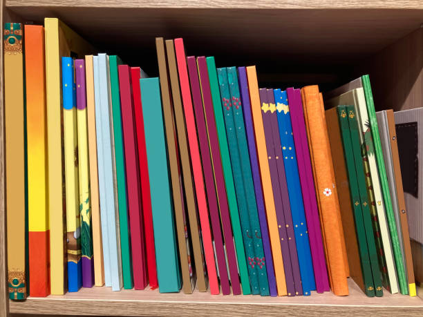 istock Colorful  books on the bookshelf mockup 1442513948