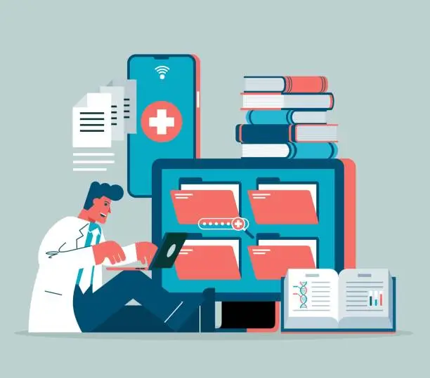 Vector illustration of Medical Research - Doctor