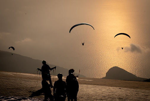 Oludeniz,Turkey,October 20th 2022,paragliding paradise with a lot of adrenaline and risk. Douzens of fans of this sport met here for adventure,launching fron Babadag mountain to the sea.