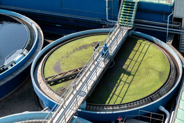 istock Waste water treatment ponds from industrial plants 1442518621