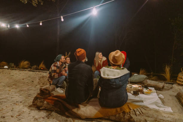 istock Outdoor Christmas dinner party 1442519426