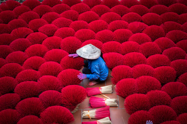 istock Drying incense stick in vietnam 1442520631