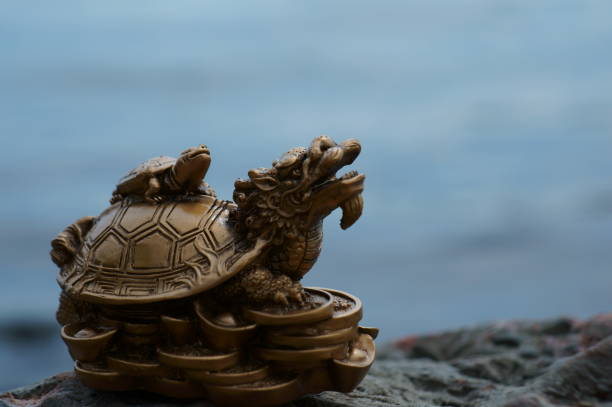 istock Dragon turtle on the seashore. 1442522130