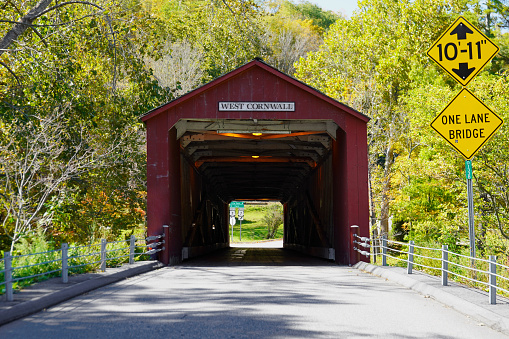 Covered bridge in rural Pennsylvania, USA