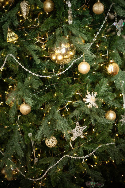 istock Crystal snowflake Christmas toy on the Christmas tree. 1442529664