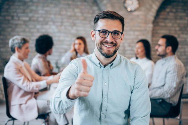 istock Successful businessman in the office. 1442530022