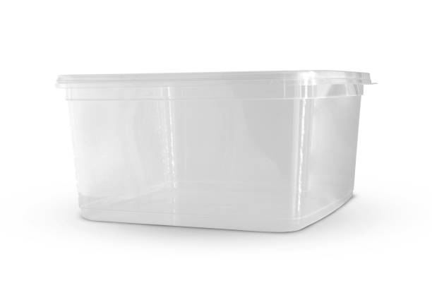 istock Transparent plastic food box isolated on white background 1442530241