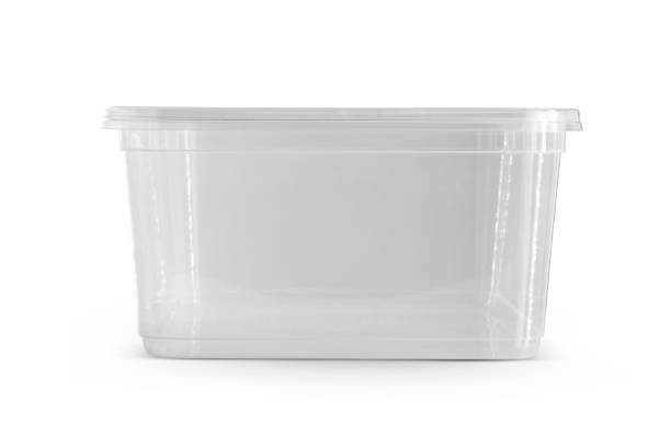 istock Transparent plastic food box isolated on white background 1442530256