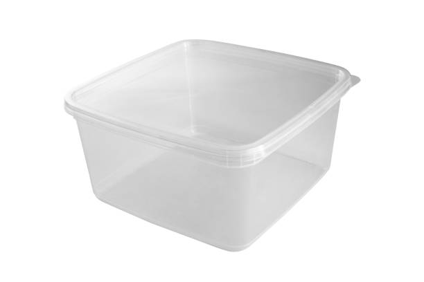 istock Transparent plastic food box isolated on white background 1442530350