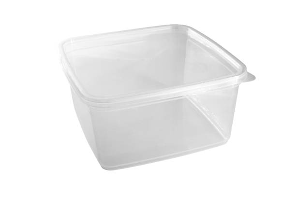 istock Transparent plastic food box isolated on white background 1442530351
