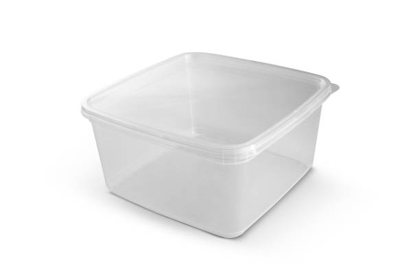 istock Transparent plastic food box isolated on white background 1442530353