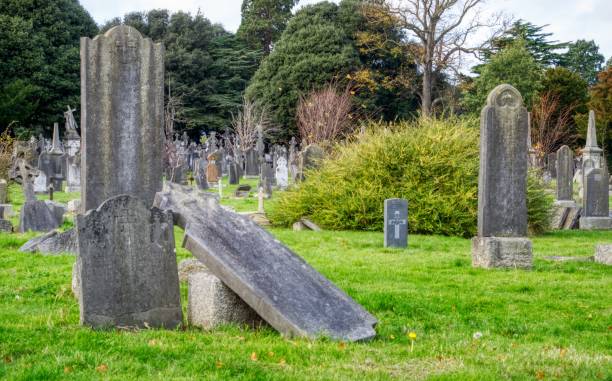 墓地 - celtic cross celtic culture tombstone death ストックフォトと画像