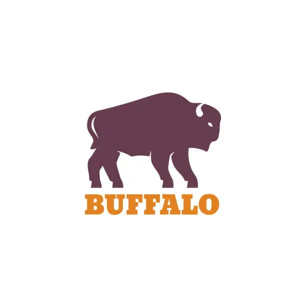 Vector illustration of buffalo, bison logo design, vector