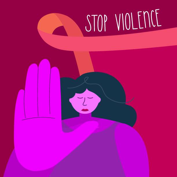 stop gender violenc vektorillustration. frauen wollen gewalttätiges, orangefarbenes band stoppen. der weibliche körper ist freiheit. geschlechtsspezifische gewalt, kein gbv. - anti sex stock-grafiken, -clipart, -cartoons und -symbole