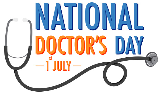 National doctor day in July logo illustration