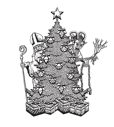Saint Nicholas Krampus Stock Illustration - Download Image Now