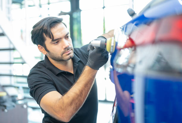 istock Car detailing concept. Auto cleaning and polish. 1442545618