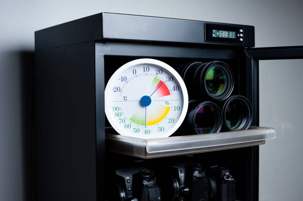 istock analog Thermometer and Hygrometer and photography equipment 1442548190