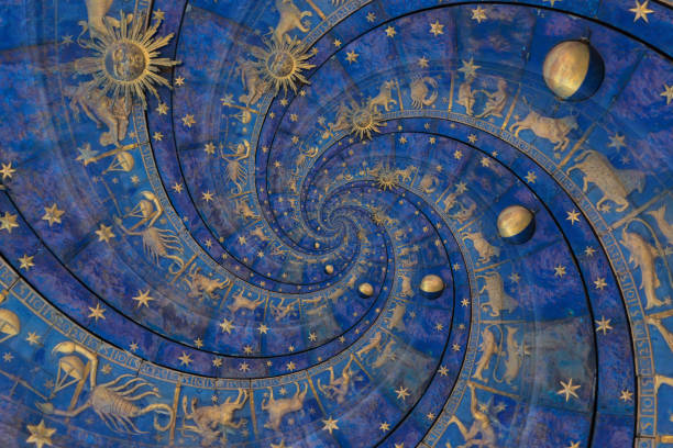 istock Astrological background with zodiac signs and symbol. 1442551382