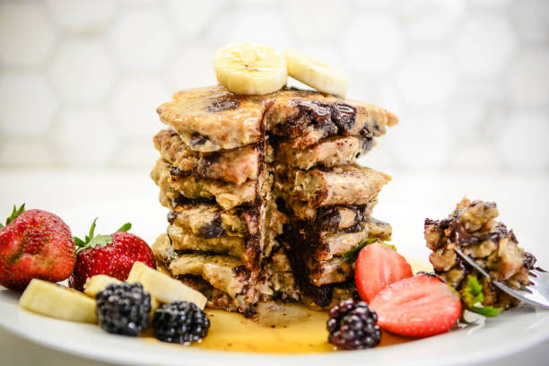 istock Chocolate chip Oatmeal pancakes 1442555375