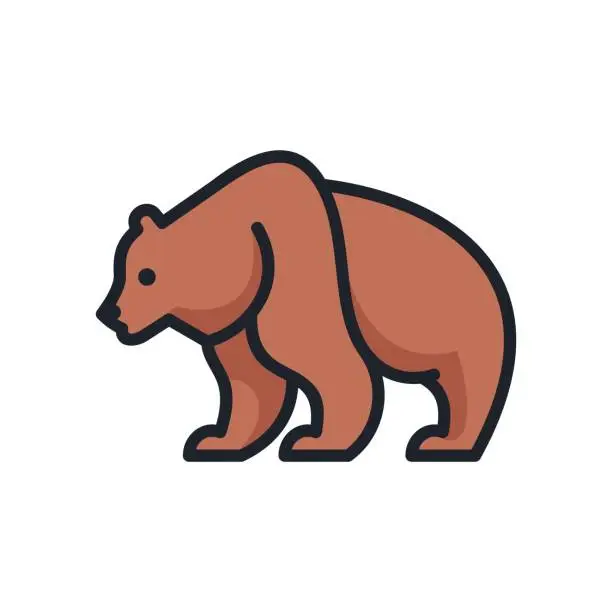Vector illustration of Bear Cute Cartoon Logo Design