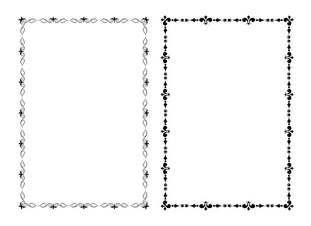 vector frames black on a white background vector frames black on a white background black border stock illustrations